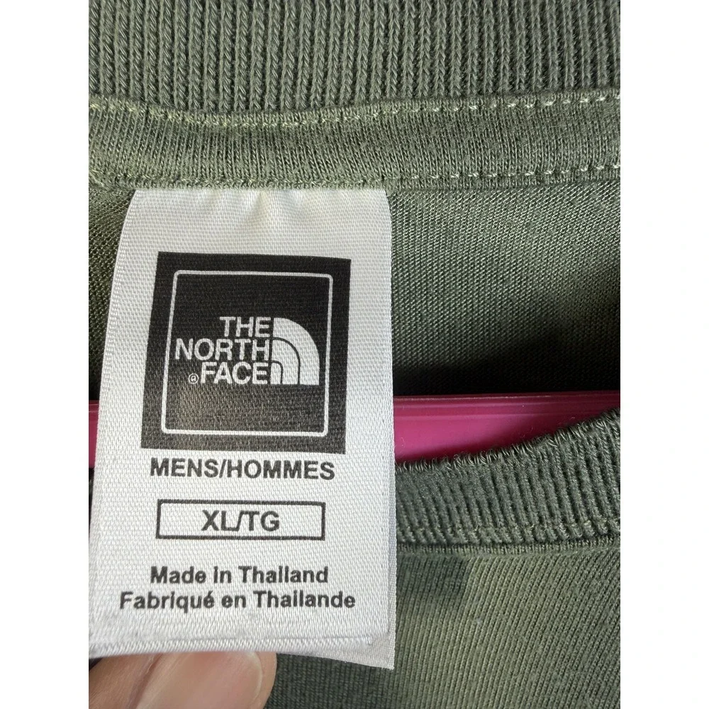 The North Face Shirt Mens XL Green Long Sleeve Crewneck Logo Tee Top Casual